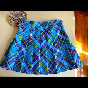 American Apparel Courtney Blue Plaid Tennis Skirt